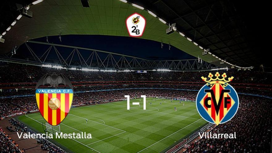 El Valencia Mestalla y el Villarreal B terminan su encuentro liguero con un empate (1-1)