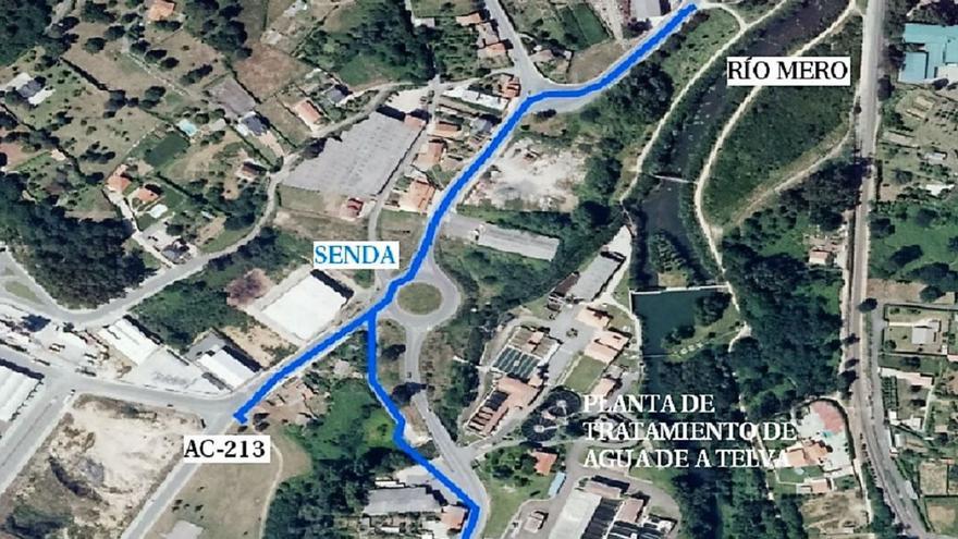 La Xunta licita la senda para peatones y bicis en A Telva, que obliga a expropiar 11 parcelas