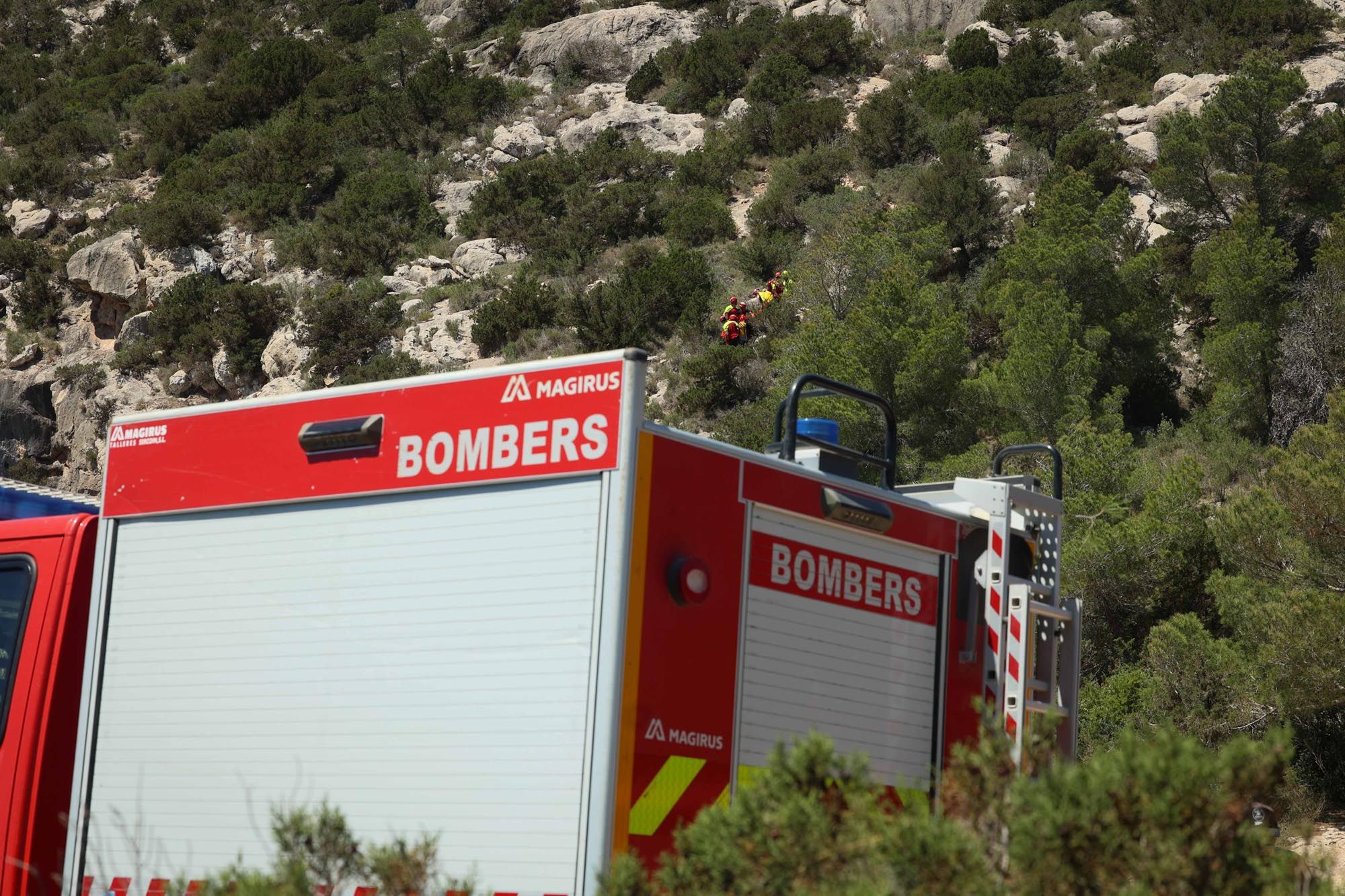 Simulacro de un rescate en Sa Pedrera