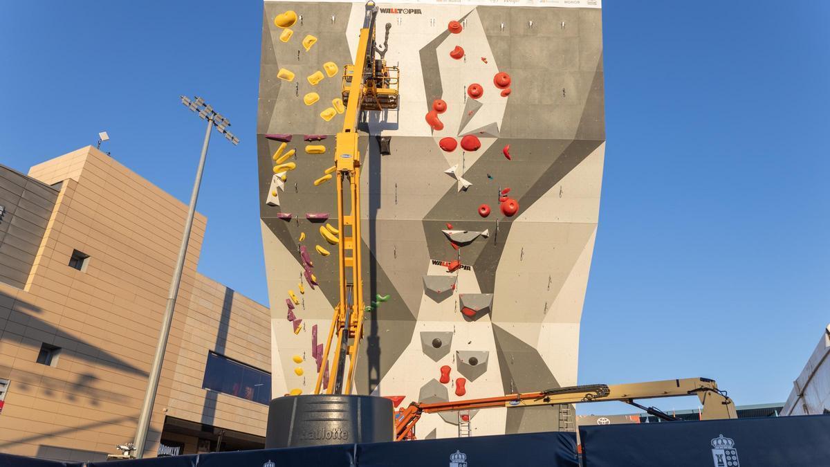 El muro del Campeonato del Mundo de Escalada de Innsbruck, en Arroyomolinos