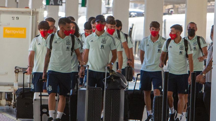 Llegada de la Selección Española olímpica de Fútbol