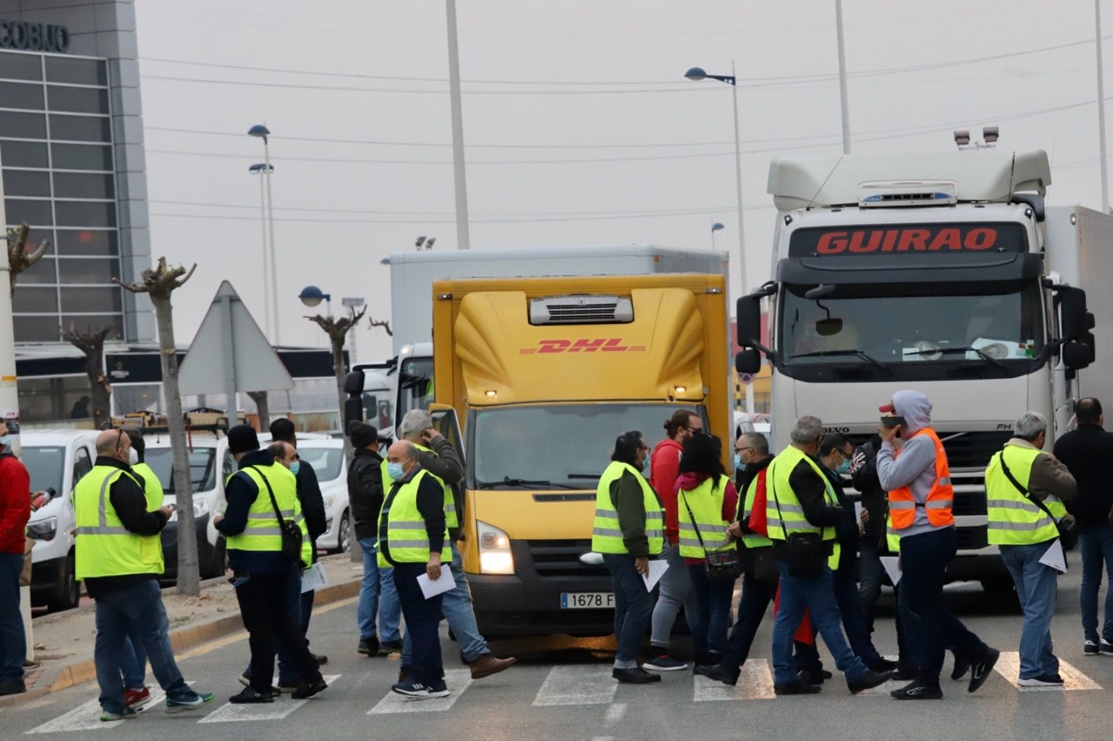Concentración de camioneros en Murcia