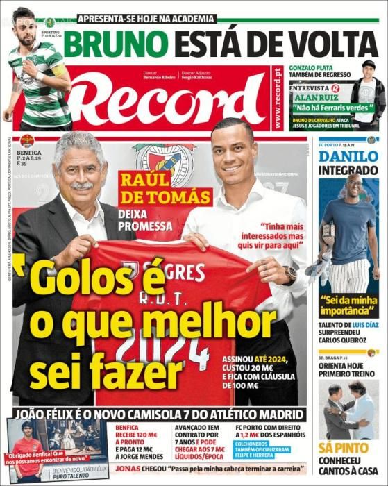 Portada RECORD jueves 4 de julio 2019