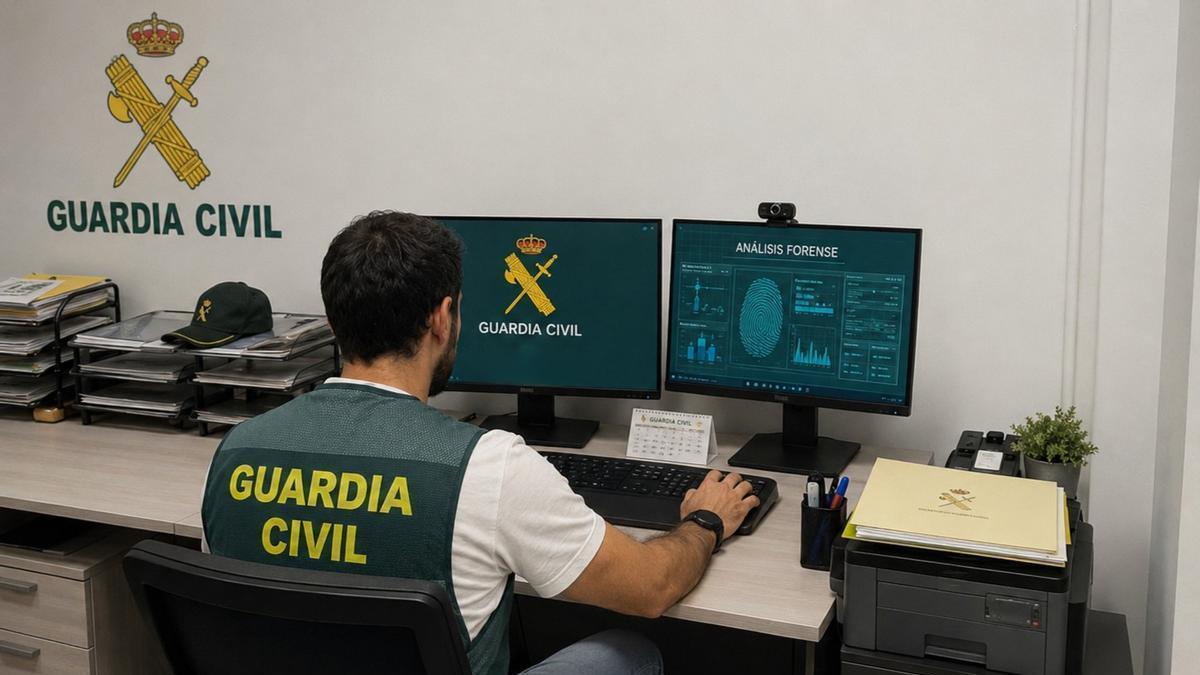 Imagen de un investigador de la Guardia Civil.
