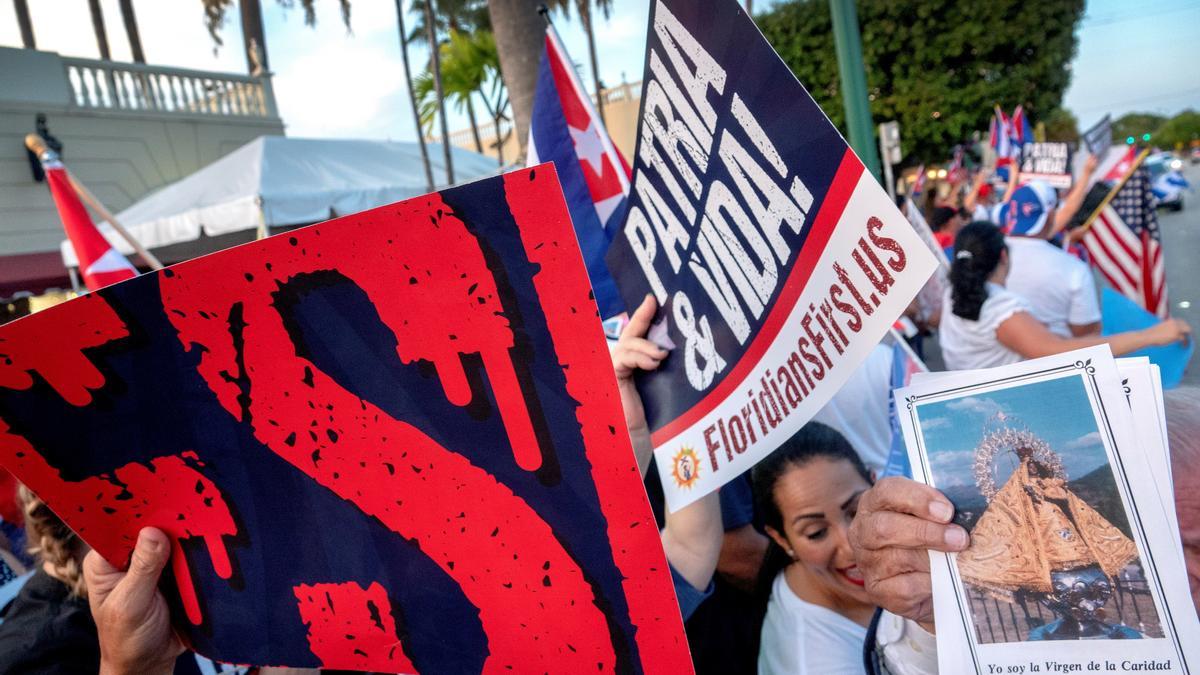 Manifestaciones en Miami sobre la situación en Cuba.