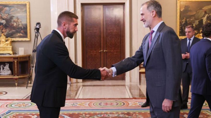 El betanceiro Carlos Arévalo, recibido por el rey Felipe VI | @AREVAL00