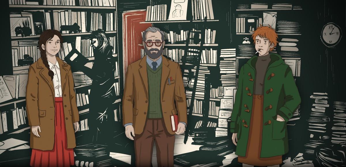Recreación da librería do xudeu no Vilar en Santiago onde mercaban libros prohibidos a finais dos anos 60.