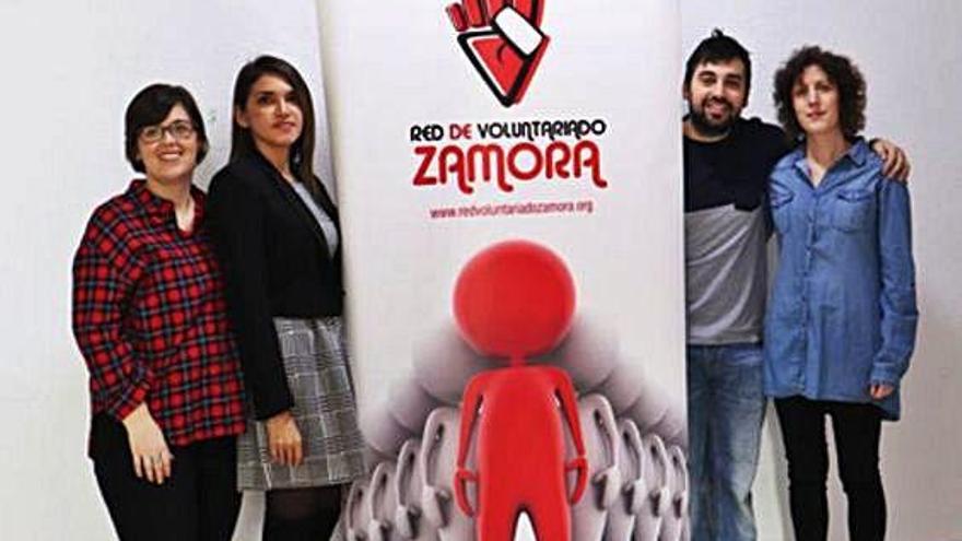 Soraya González, Raquel Prieto, David Marcos y Susana Gutiérrez, de la Junta Directiva de la Red de Voluntariado.