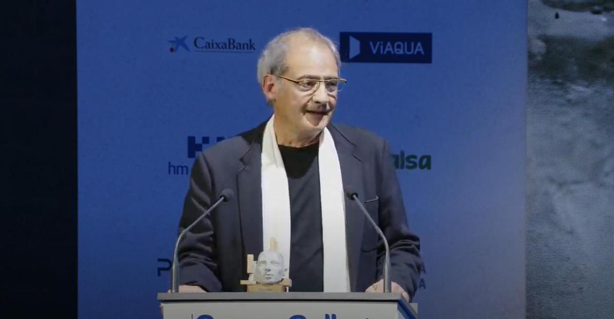Felipe Criado durante su intervención tras la entrega del premio