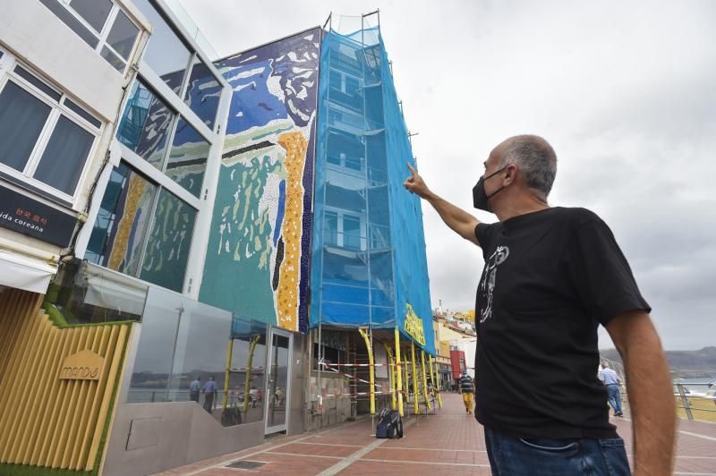 Los vecinos piden la restauración del mosaico La Barra en Las Canteras