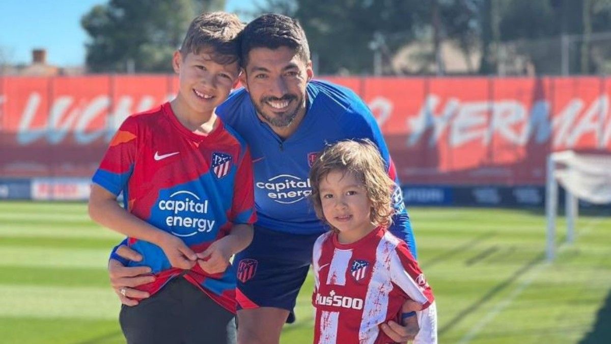 Luis Suárez y su hijo Benjamín