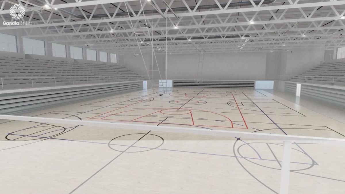 Imagen virtual del interior del pabellón Gandia Arena