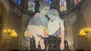 La basílica del Pi de Barcelona trenca motllos amb una obra d’art urbà a l’altar