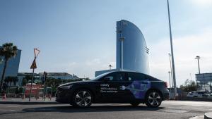 Uno de los Polestar 2 de Cabify, en Barcelona