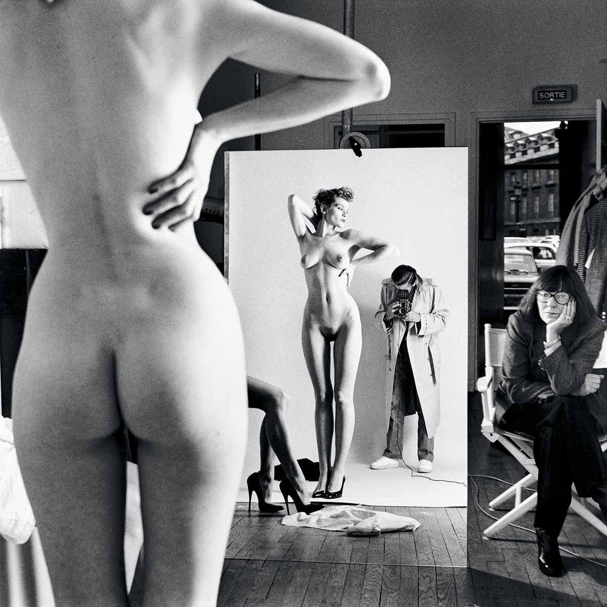'Self portrait with wife and models', fotografía de Helmut Newton