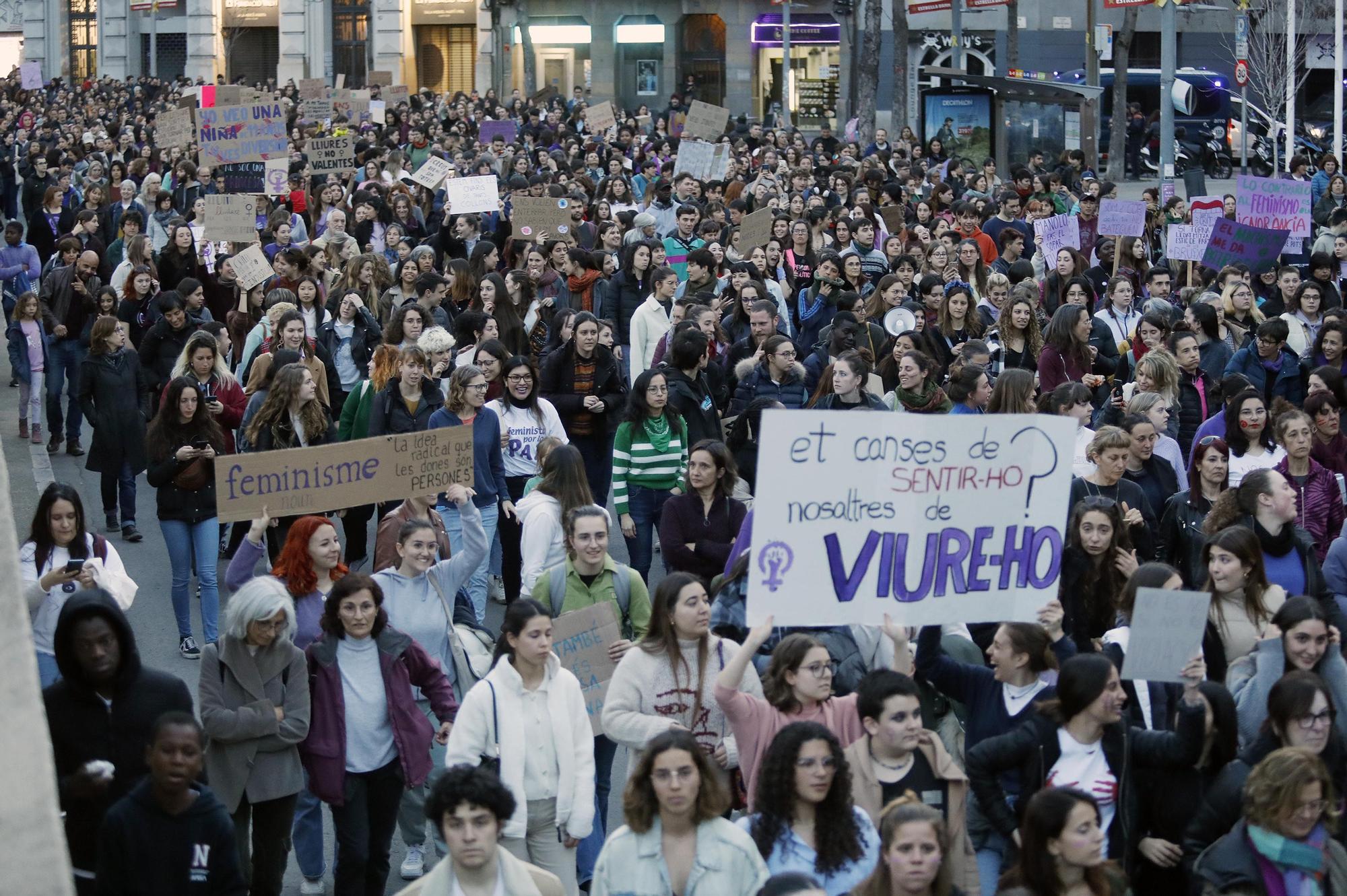 Manifestació 8M a Girona.