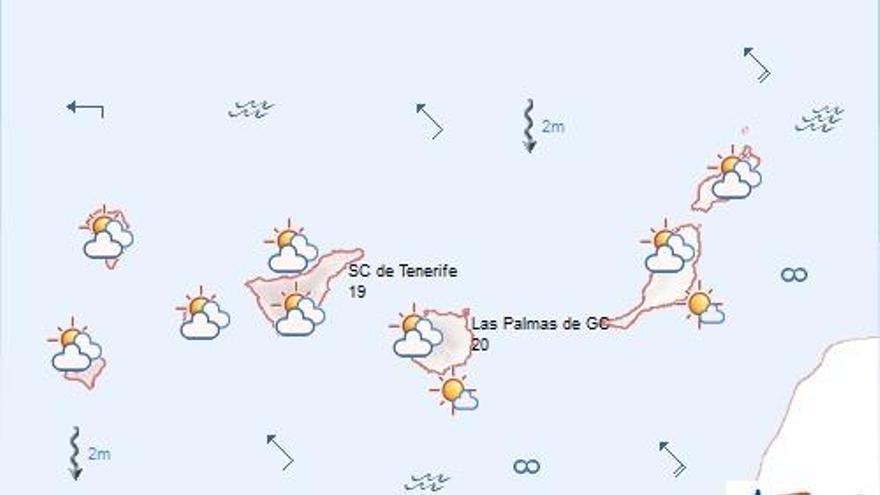 Nubes, calima y temperaturas en ascenso en Canarias
