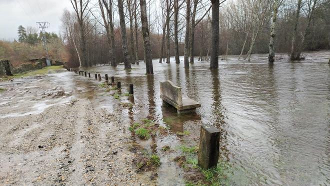 Desbordamientos y cortes de caminos en Sanabria, en imágenes