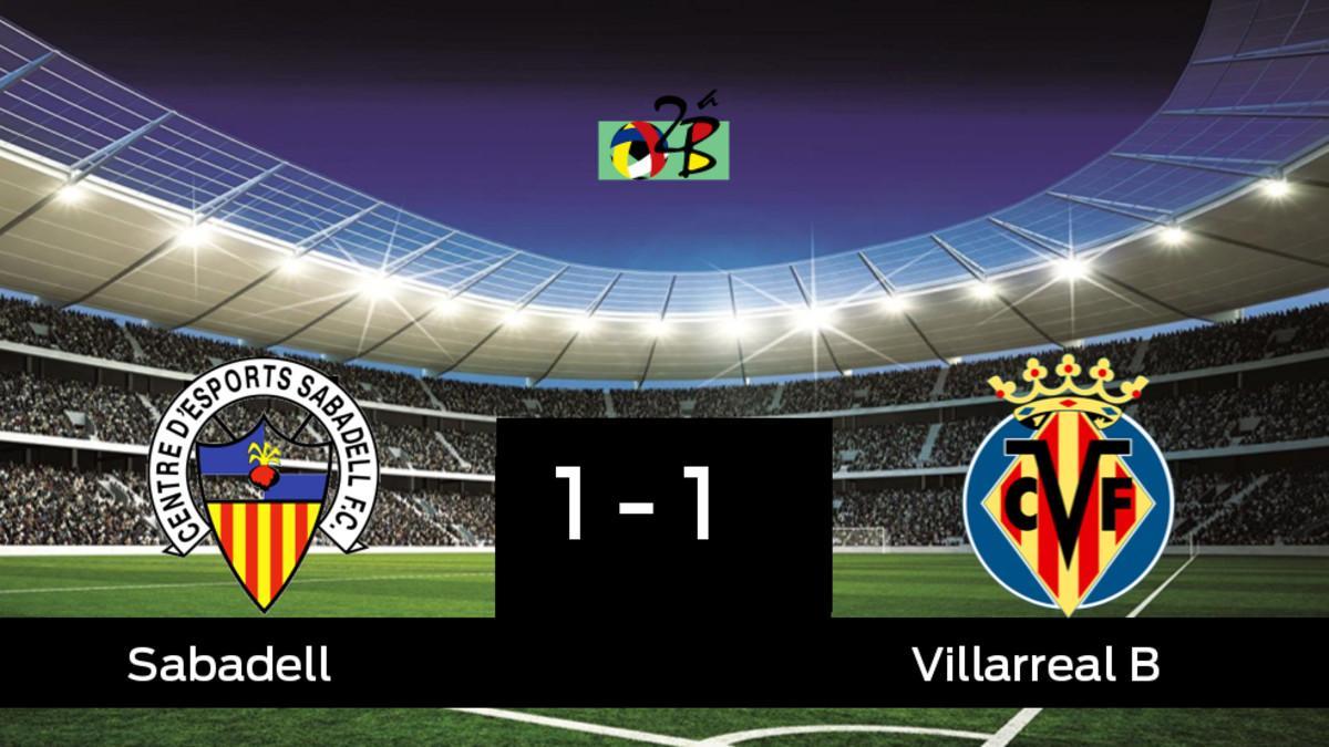 El Sabadell y el Villarreal B empataron 1-1