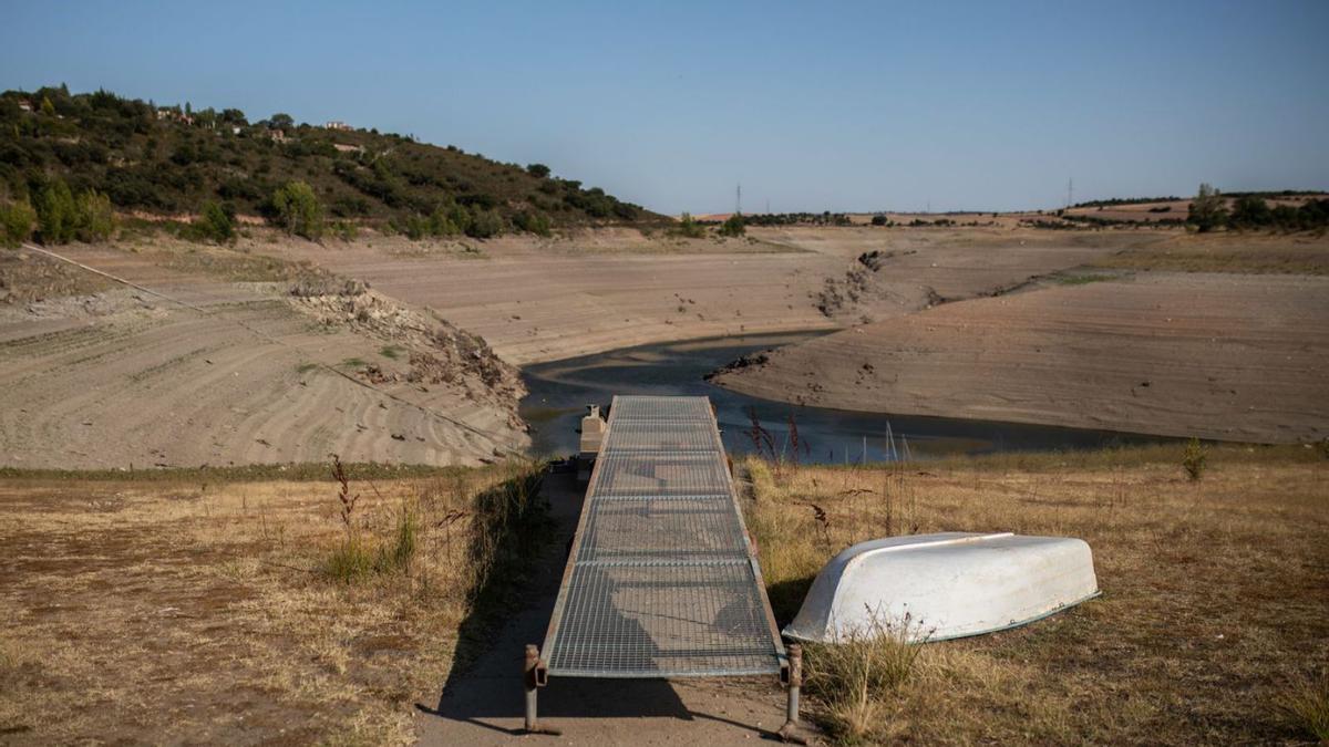 Aspecto del embalse de Ricobayo este verano.