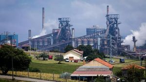 Hornos altos de Arcelor en Veriña (Gijón).