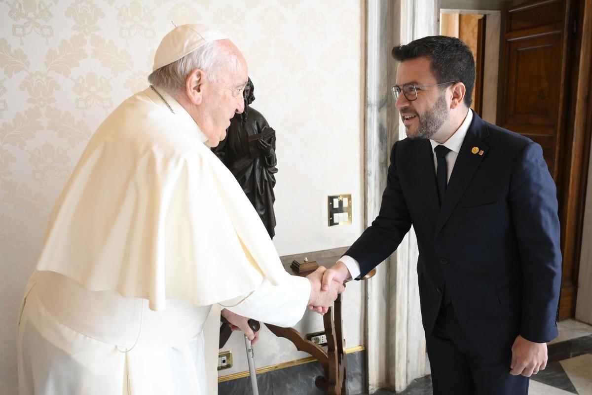 Pere Aragonès, el 6 de desembre passat, rebut pel Papa al Vaticà