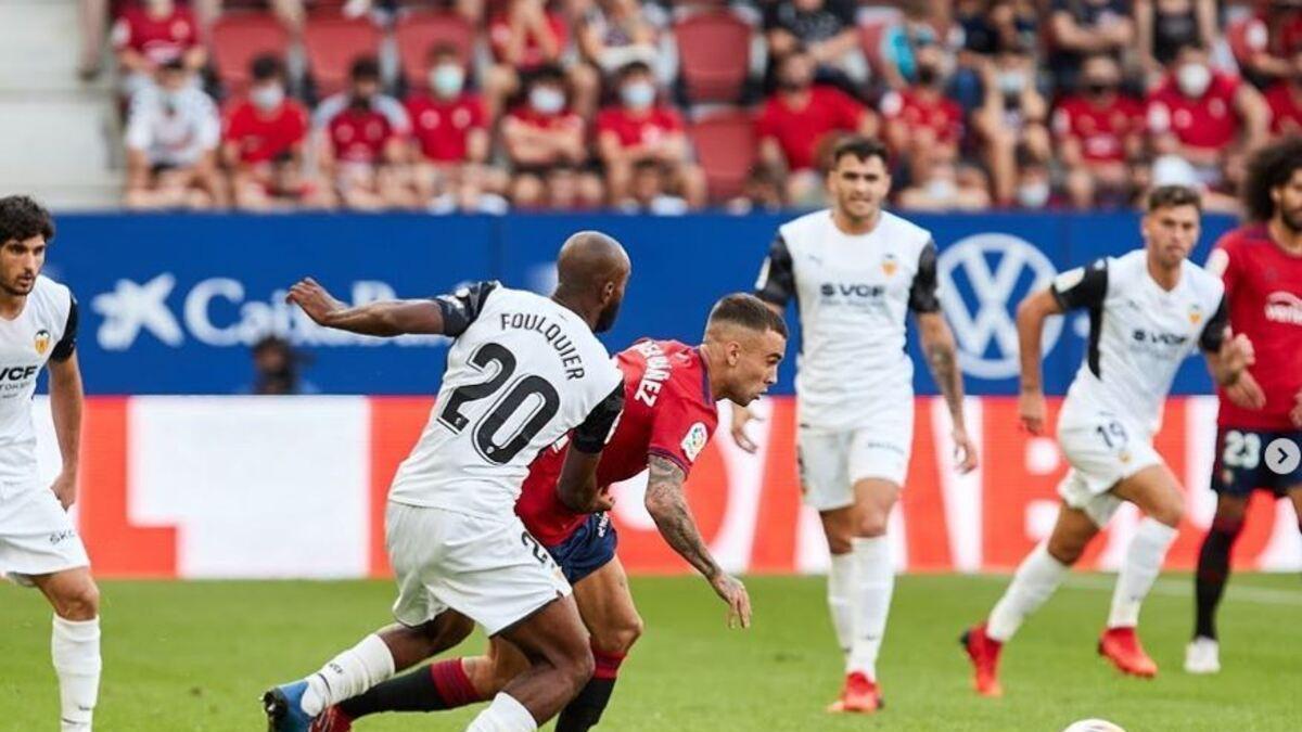 Rober Ibáñez, en un encuentro ante el Valencia CF.