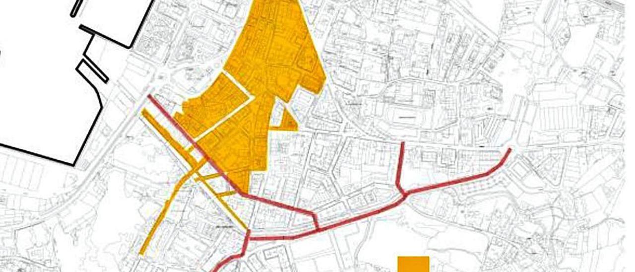 El mapa de la primera red de las ciclovías de Vilagarcía. |   // FDV