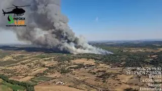 Declarado un incendio forestal en Montemolín en una jornada de alto riesgo en Extremadura