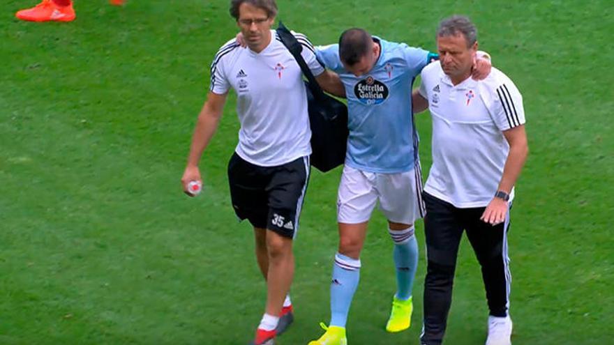 Iago Aspas sale lesionado.