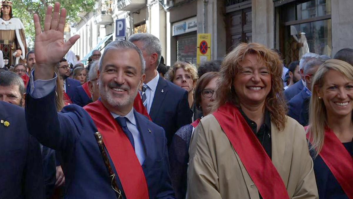 Jaume Collboni y Laia Bonet, en los actos de la Mercè