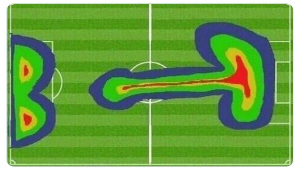 El supuesto mapa de calor de Joao Félix tuiteado por el patrocinador del Granada.