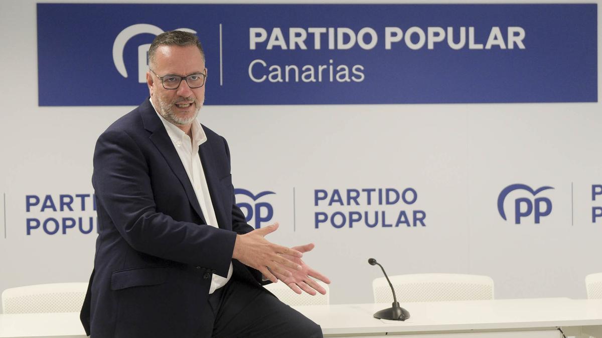 Poli Suárez, en la sede del Partido Popular de Las Palmas de Gran Canaria.