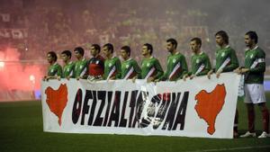 Imagen de un partido de la selección de Euskadi de fútbol. 