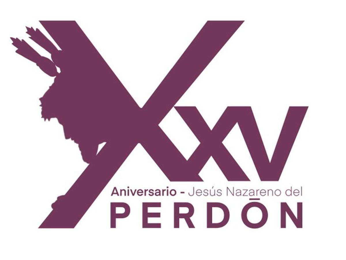 Logo conmemorativo del XXV aniversario de la bendición del Nazareno del Perdón.