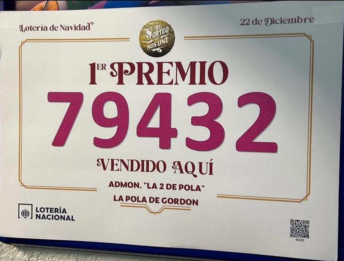 Anuncio del premio Gordo de Villamanín.