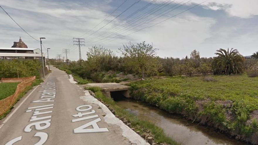 Acequia entubada en Zarandona