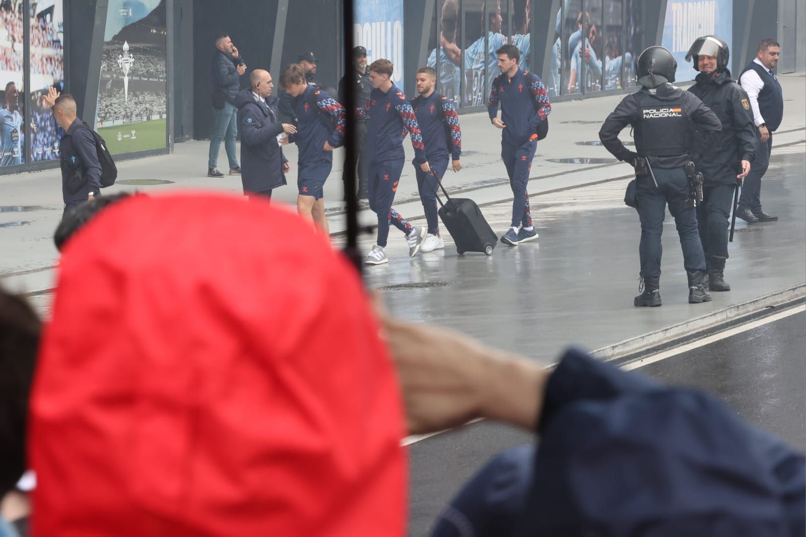 Llegada de los jugadores del Celta a Balaídos