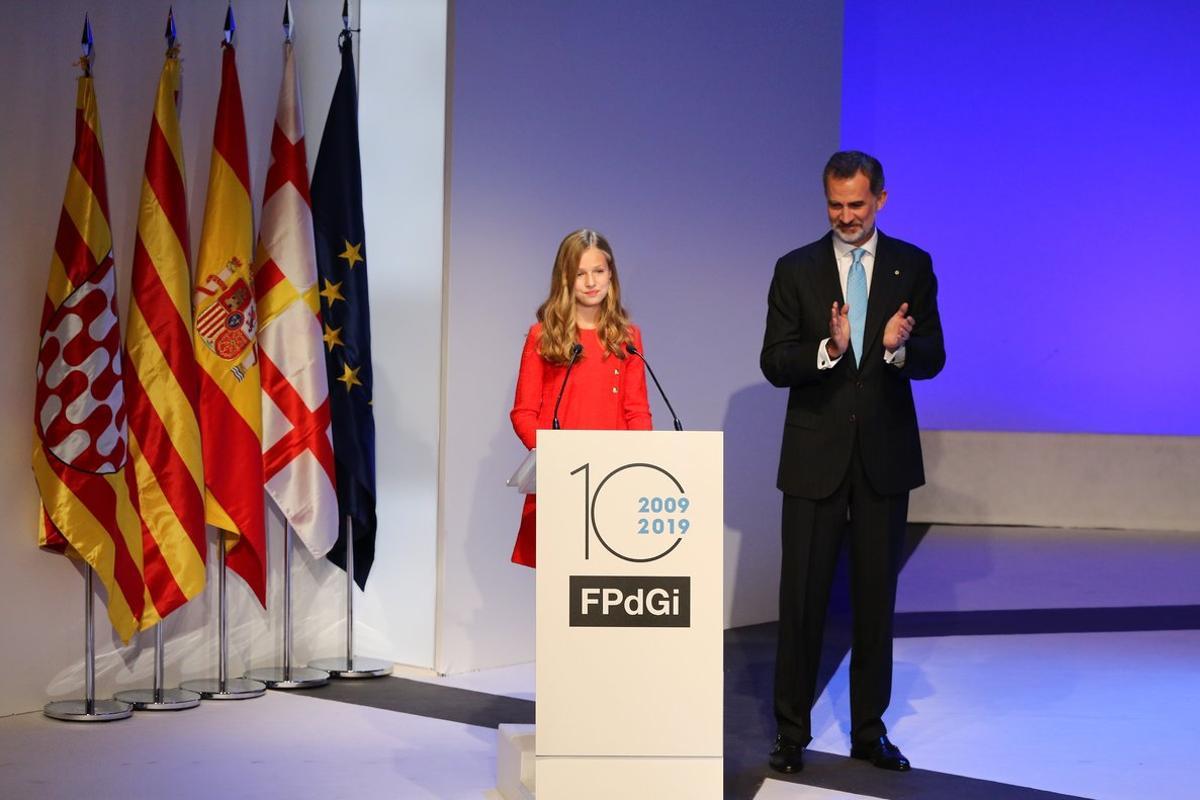 Discurso de Leonor en los actos del 10º aniversario de la Fundación Princesa de Girona, en el Palau de Congressos de Barcelona, el 4 de noviembre del 2019.