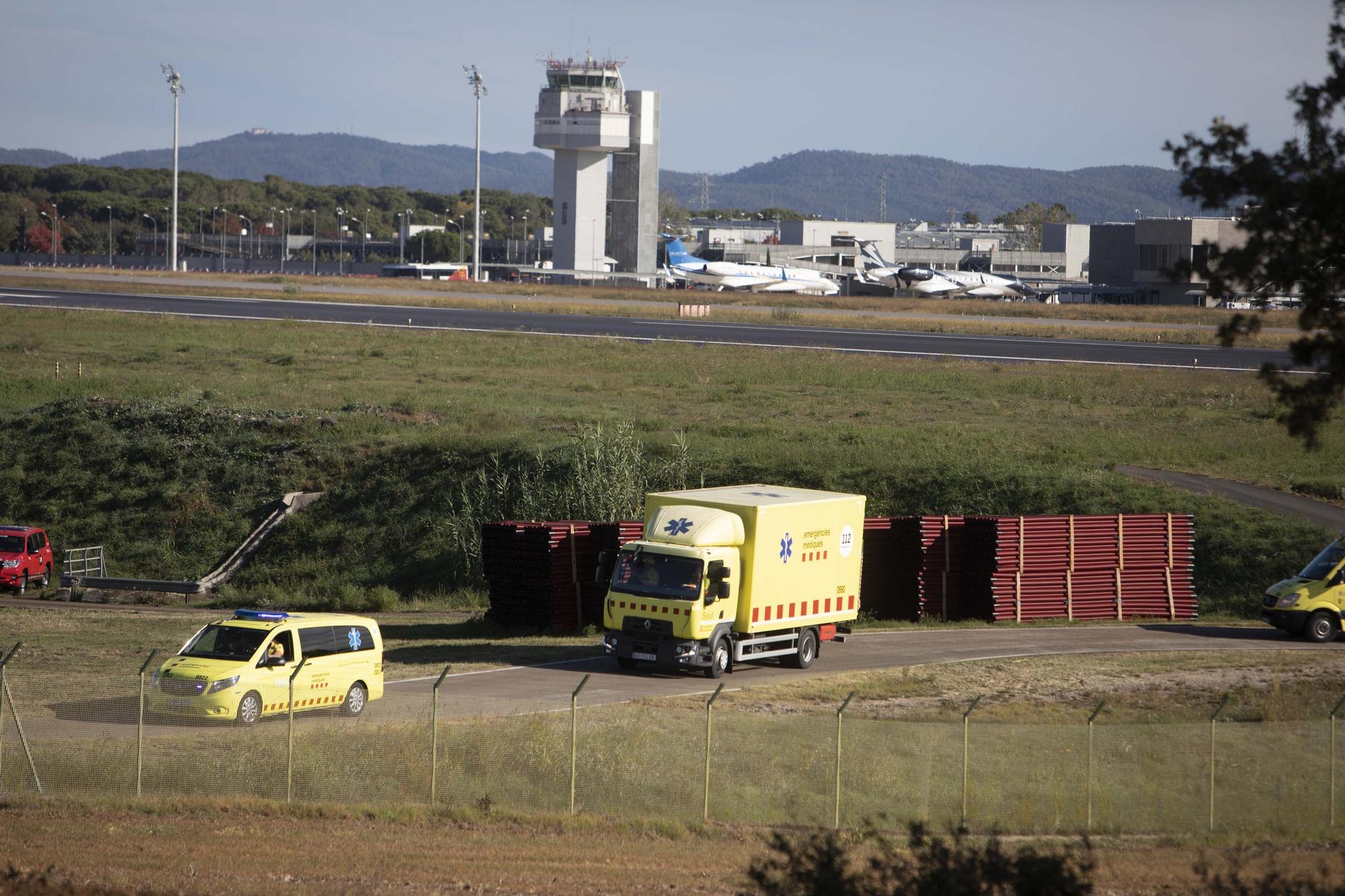 Simulacre d'accident aeri a l'aeroport de Girona