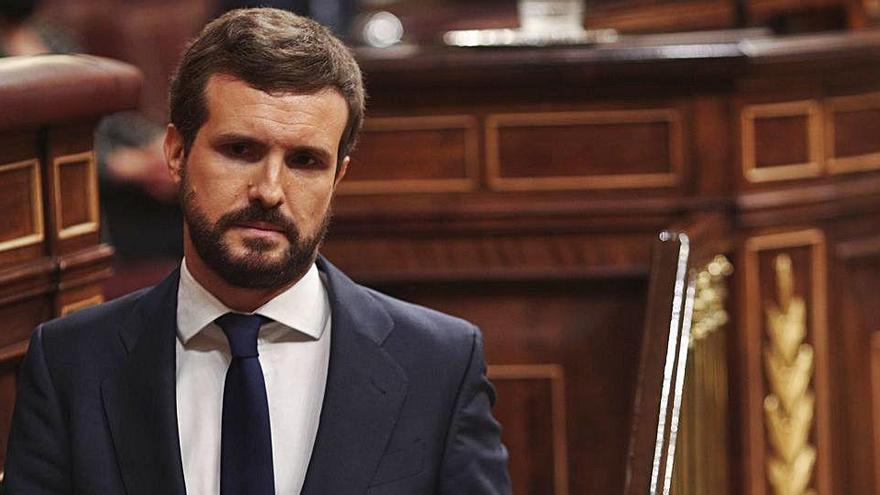 Pablo Casado la setmana passada després d&#039;intervenir al ple del Congrés dels Diputats