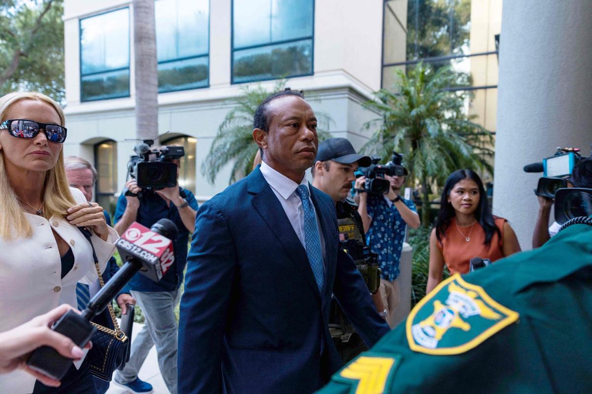 STUART, FLORIDA - SEPTEMBER 2: Tiger Woods attends a court hearing at Martin County Courthouse on September 2, 2026 in Stuart, Florida. Tiger Woods is expected to change his plea in the case over a DUI crash that occurred on March 27, 2026, on Jupiter Island in Martin County. Saul Martinez/Getty Images/AFP (Photo by Saul MARTINEZ / GETTY IMAGES NORTH AMERICA / Getty Images via AFP)