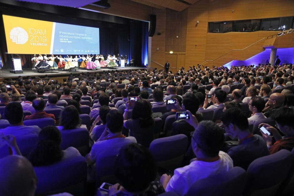 Instante de la inauguración en València del International Congress on Industrial and Applied Mathematics.