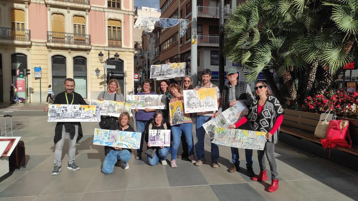 Los artistas que han elegido ilustrar la plaza de la Paz.
