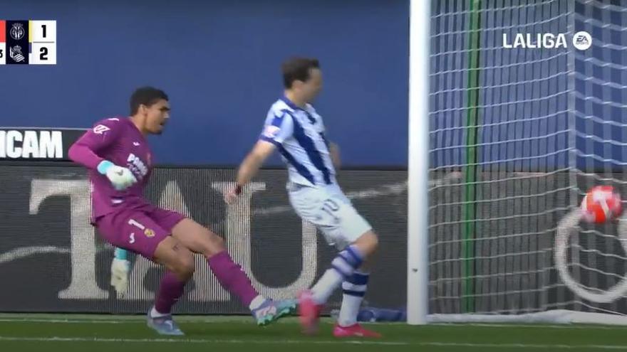 El 1-2 de la Real Sociedad en el Villarreal 2-2 Real Sociedad de la jornada 32 de LaLiga EA Sports