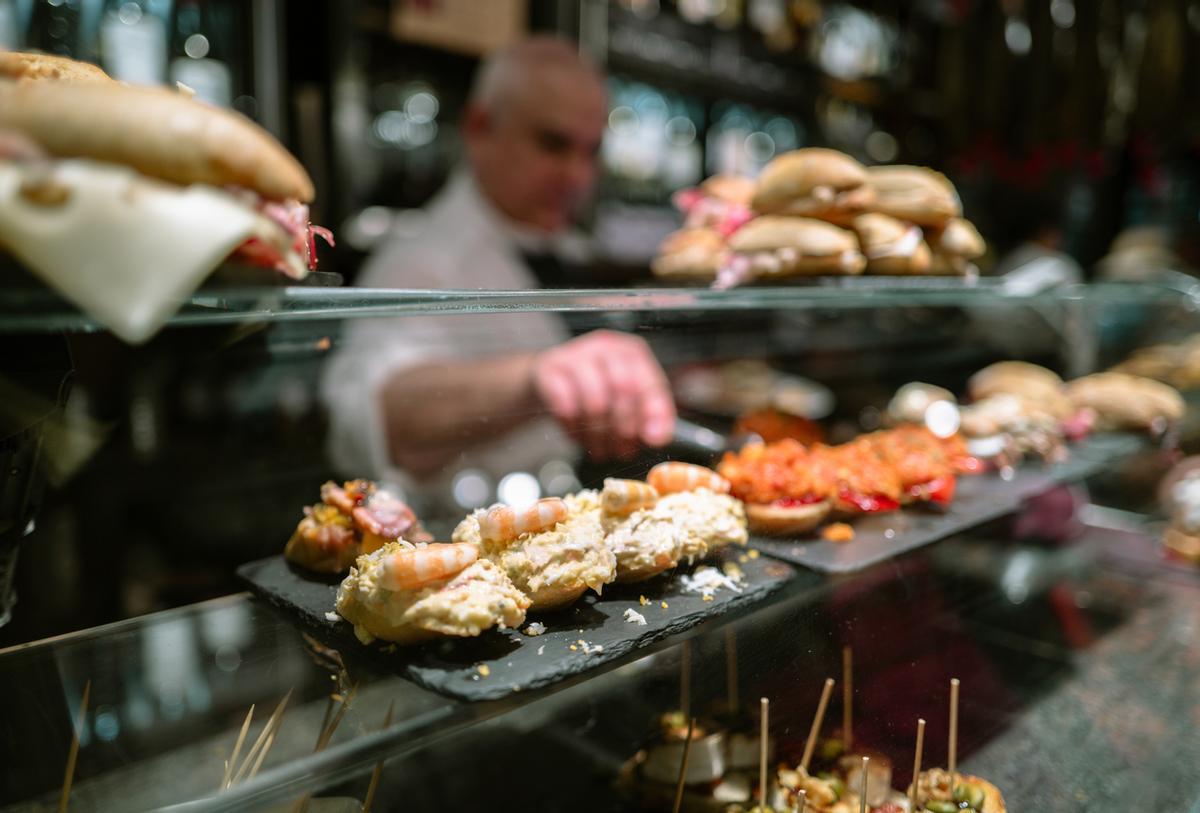 Pintxos en San Sebastián.