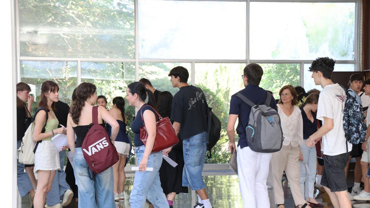 Imagen de las PAU convencionales, las destinadas a alumnado de Bachillerato y de FP.