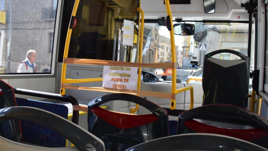 Interior del bus urbà la setmana passada