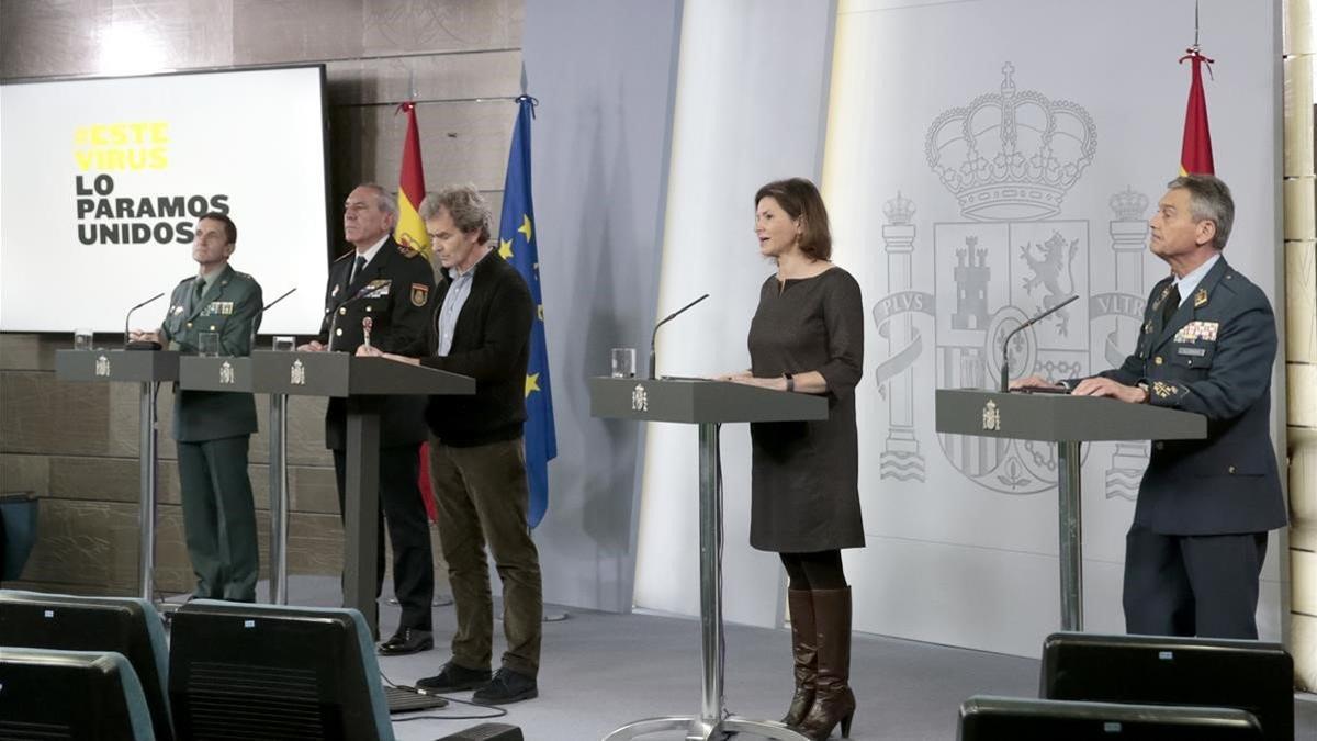 Rueda de prensa en Moncloa de los portavoces del Comité Técnico de seguimiento de la epidemia