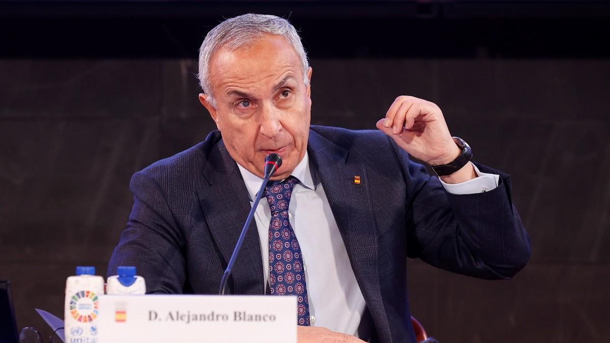 Alejandro Blanco, presidente del COE, durante su acto de reelección